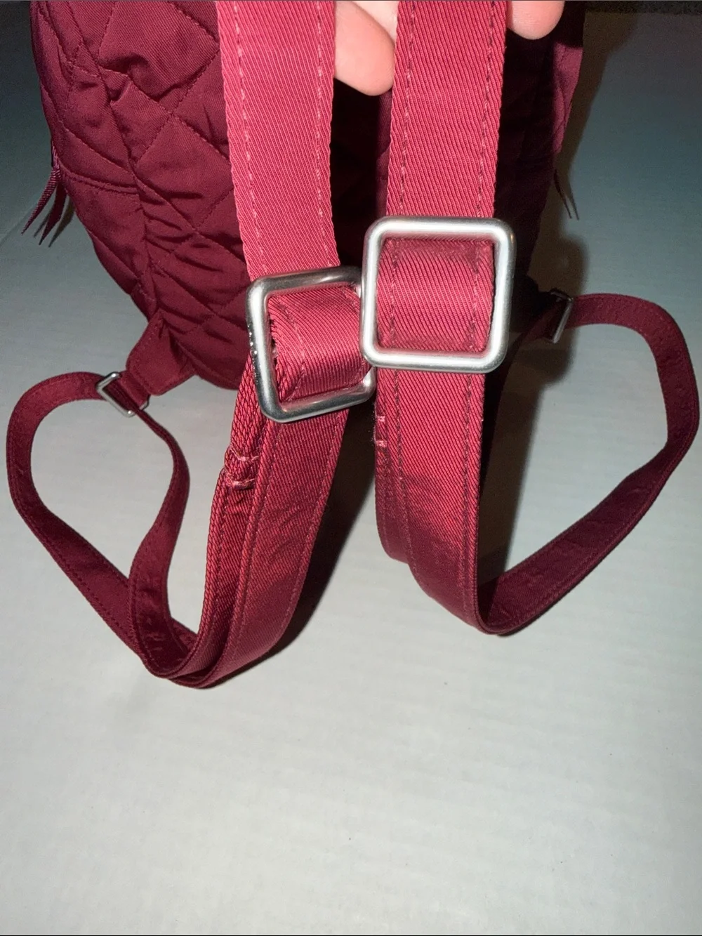 Vera Bradley Quilted Mini Backpack in Raspberry